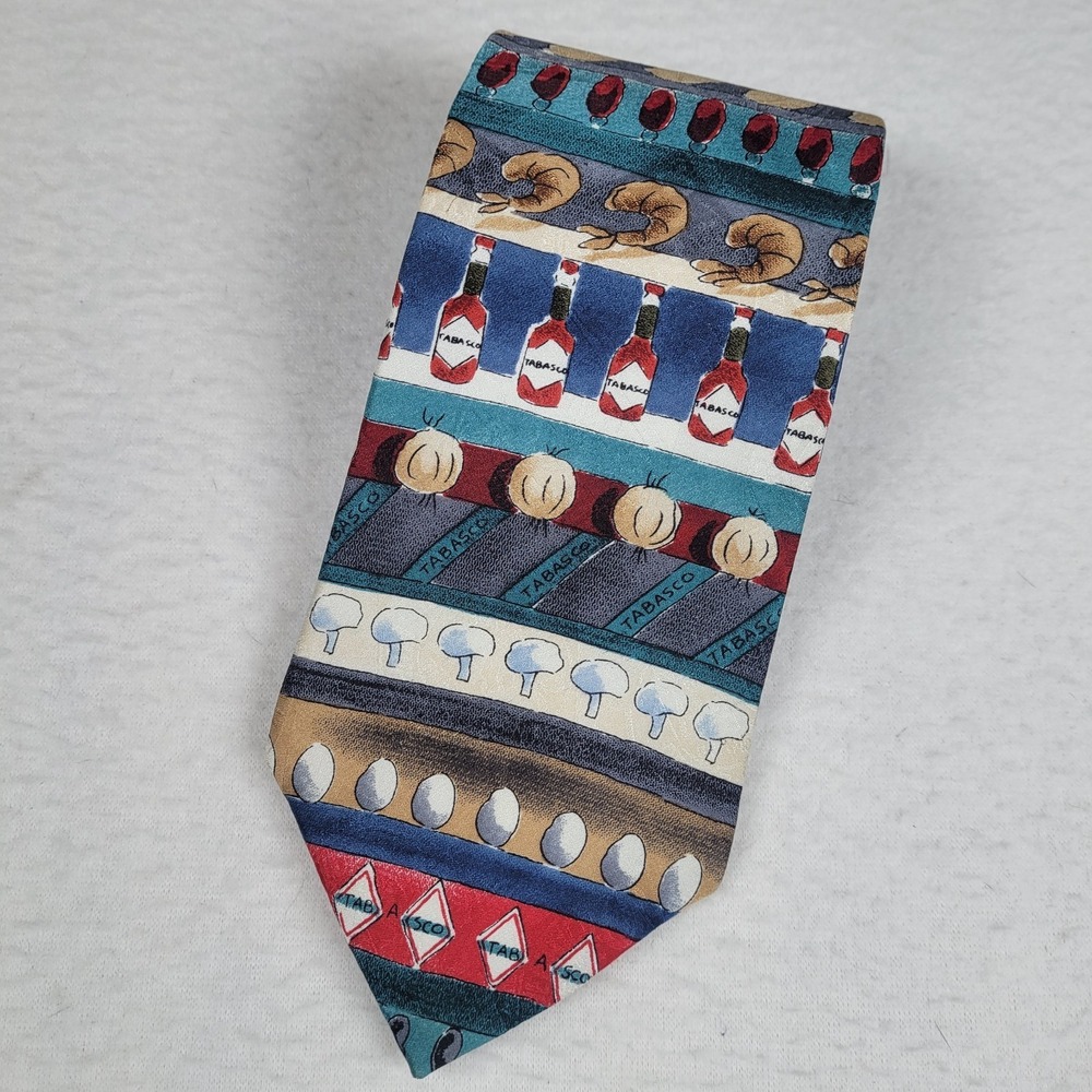 Tabasco Hot Sauce Tie Made In USA.‎ 100% Silk Novelty Tie